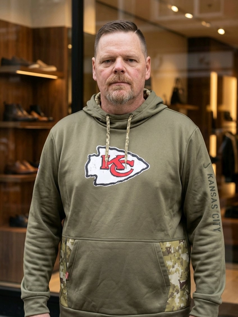 Kansas City Chiefs Hoodie Men 2XL Green Camo NFL Football Nike Salute To Service